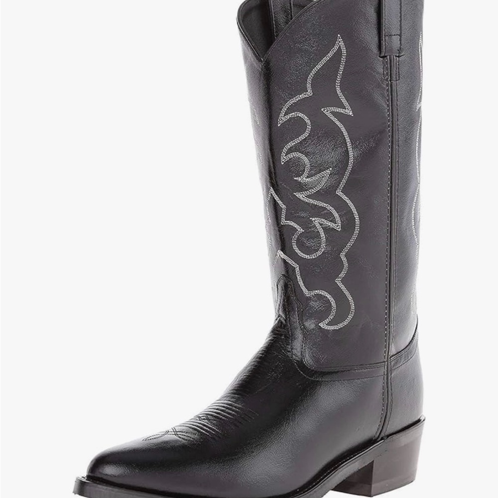 Old West men’s stitched cushioned round toe cowboy western boots, 10 wide